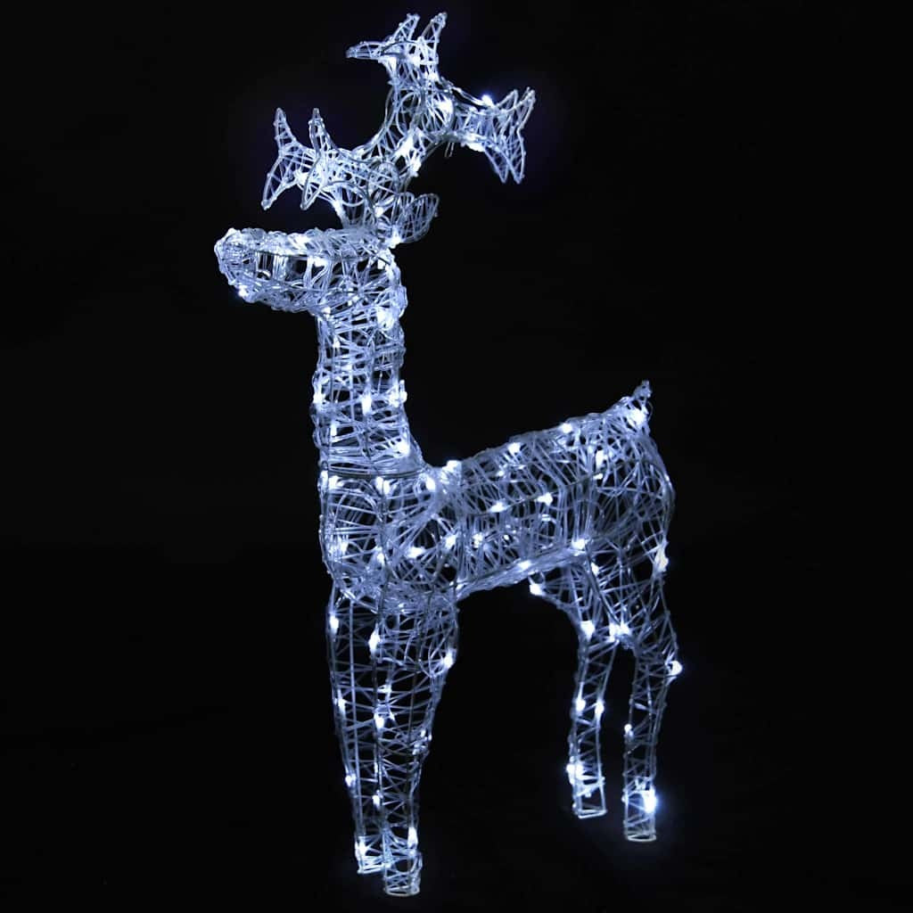 HKM-065299 Christmas Acrylic Reindeer Decoration with 90 LEDs and 8 Lighting Effects, Waterproof for Indoor/Outdoor Use