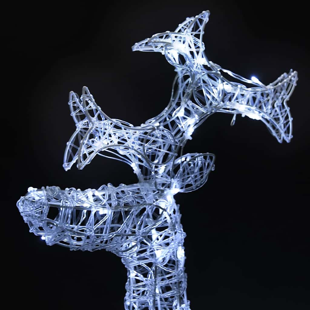 HKM-065299 Christmas Acrylic Reindeer Decoration with 90 LEDs and 8 Lighting Effects, Waterproof for Indoor/Outdoor Use