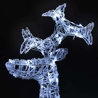 HKM-065299 Christmas Acrylic Reindeer Decoration with 90 LEDs and 8 Lighting Effects, Waterproof for Indoor/Outdoor Use