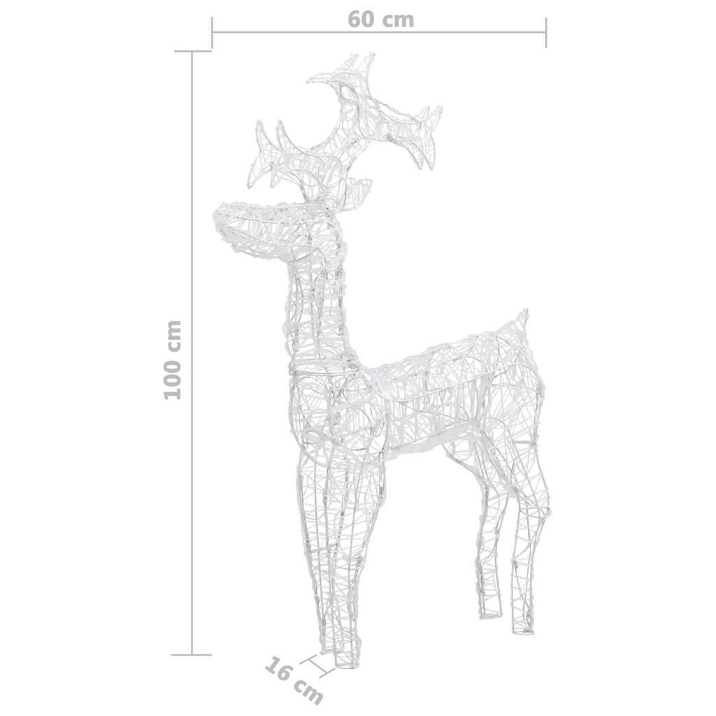 HKM-065299 Christmas Acrylic Reindeer Decoration with 90 LEDs and 8 Lighting Effects, Waterproof for Indoor/Outdoor Use