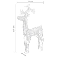HKM-065299 Christmas Acrylic Reindeer Decoration with 90 LEDs and 8 Lighting Effects, Waterproof for Indoor/Outdoor Use