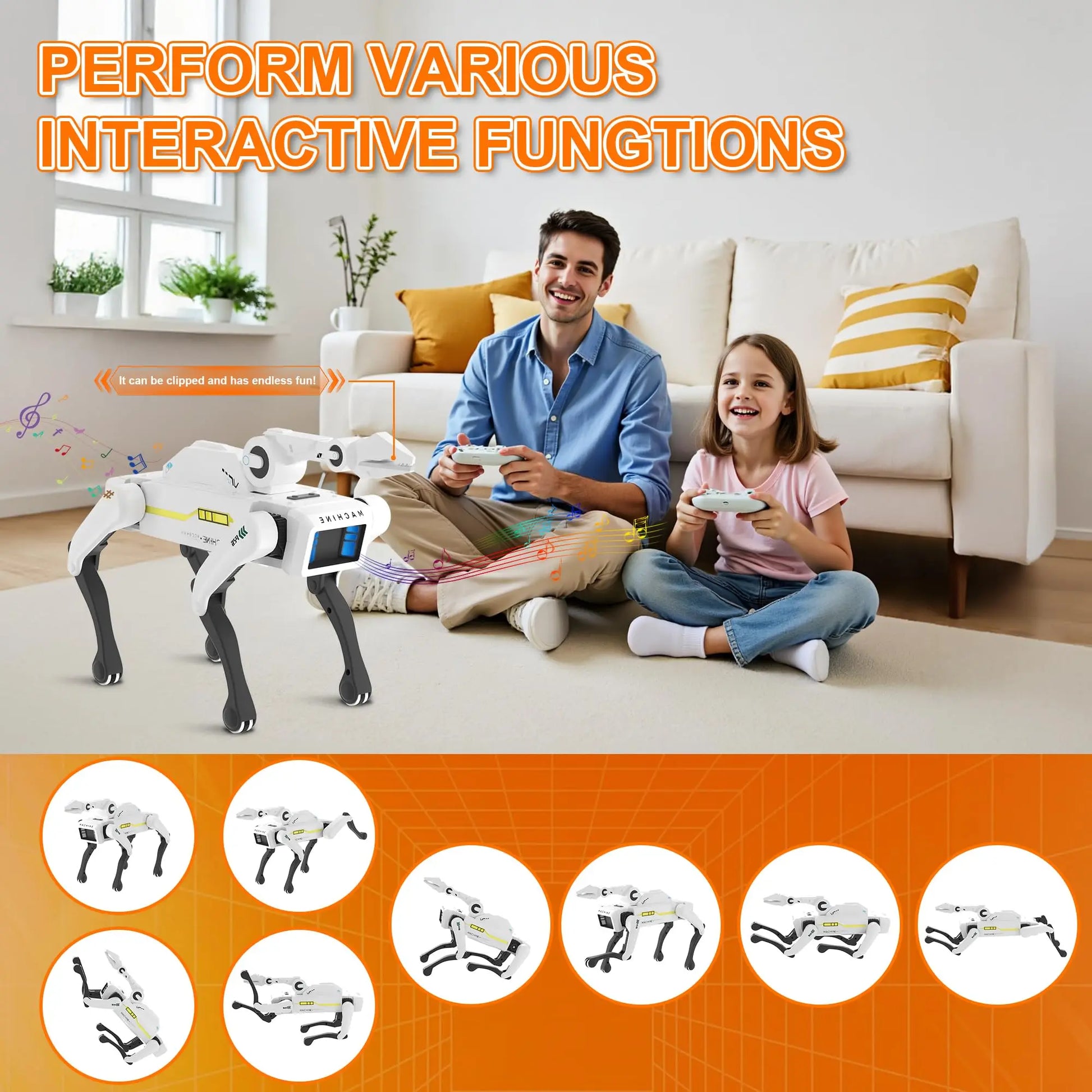 HKM-065299 Interactive Voice-Controlled STEM Robot Dog Toy for Kids - Multifunctional RC Pet