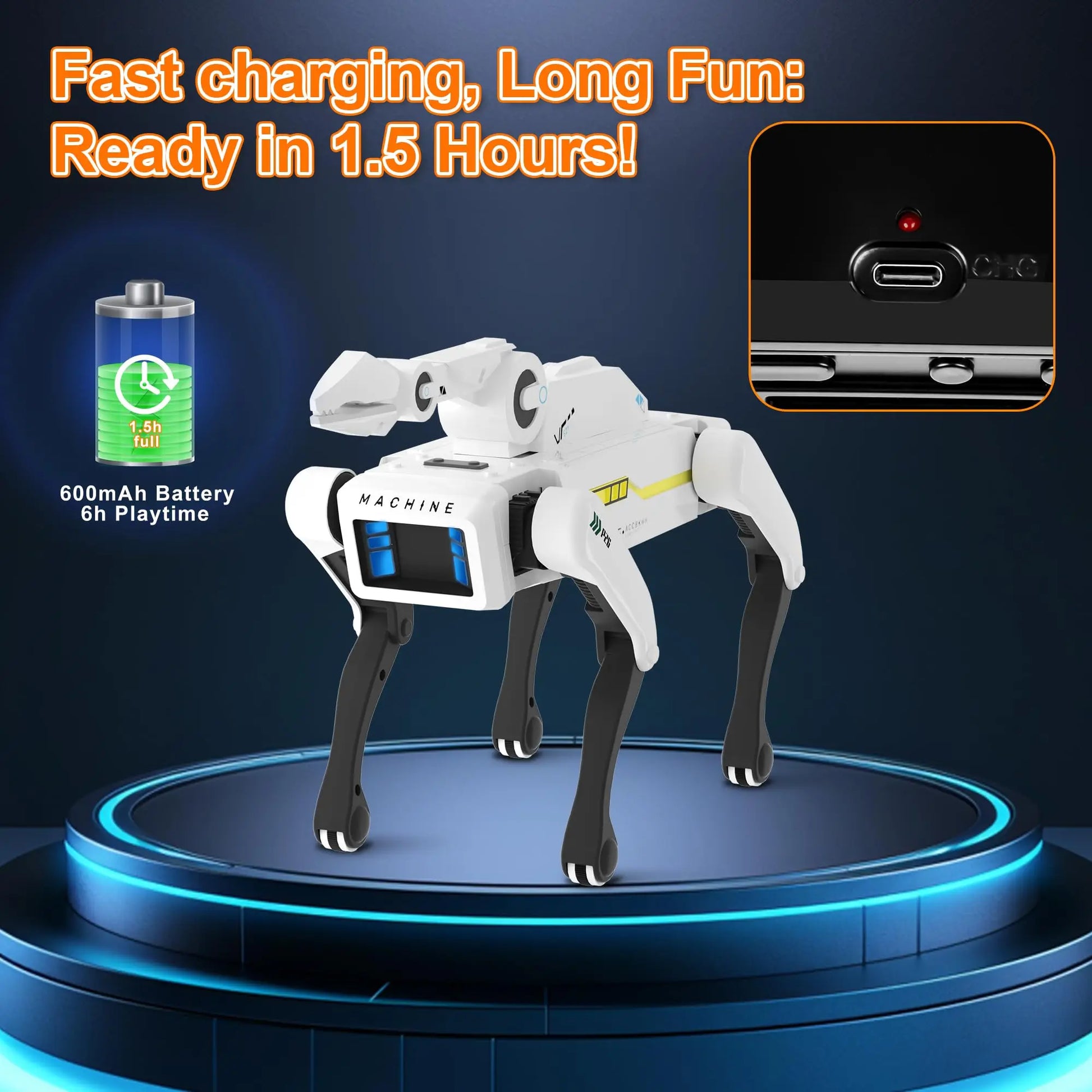HKM-065299 Interactive Voice-Controlled STEM Robot Dog Toy for Kids - Multifunctional RC Pet