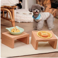 HKM-065363 Heightened Ceramic Pet Bowl Rack with Neck Protector for Comfortable Eating