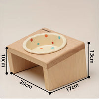 HKM-065363 Heightened Ceramic Pet Bowl Rack with Neck Protector for Comfortable Eating