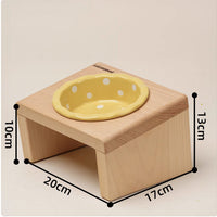 HKM-065363 Heightened Ceramic Pet Bowl Rack with Neck Protector for Comfortable Eating