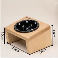 HKM-065363 Heightened Ceramic Pet Bowl Rack with Neck Protector for Comfortable Eating