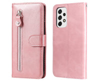 HKM-065427 Leather Zipper Wallet Case for Samsung Phones - Shockproof, Anti-Fall, and Heat Dissipation Features
