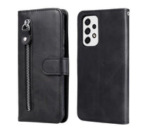 HKM-065427 Leather Zipper Wallet Case for Samsung Phones - Shockproof, Anti-Fall, and Heat Dissipation Features