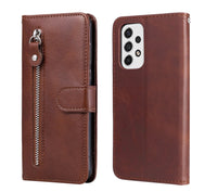 HKM-065427 Leather Zipper Wallet Case for Samsung Phones - Shockproof, Anti-Fall, and Heat Dissipation Features