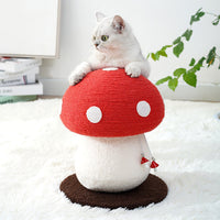 HKM-065491 Red Sisal Cat Climbing Frame with Umbrella Pedal Design
