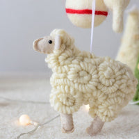 HKM-065619 Wool Felt Little Sheep Pendant for Christmas Decor 14x12CM