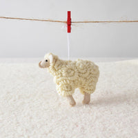 HKM-065619 Wool Felt Little Sheep Pendant for Christmas Decor 14x12CM
