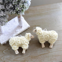 HKM-065619 Wool Felt Little Sheep Pendant for Christmas Decor 14x12CM