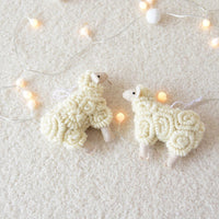 HKM-065619 Wool Felt Little Sheep Pendant for Christmas Decor 14x12CM