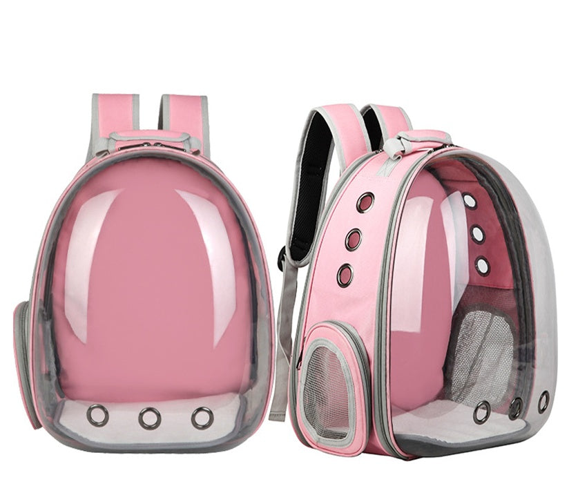 HKM-065683 Transparent Space Capsule Cat Backpack - Durable Oxford Material, Available in Multiple Colors