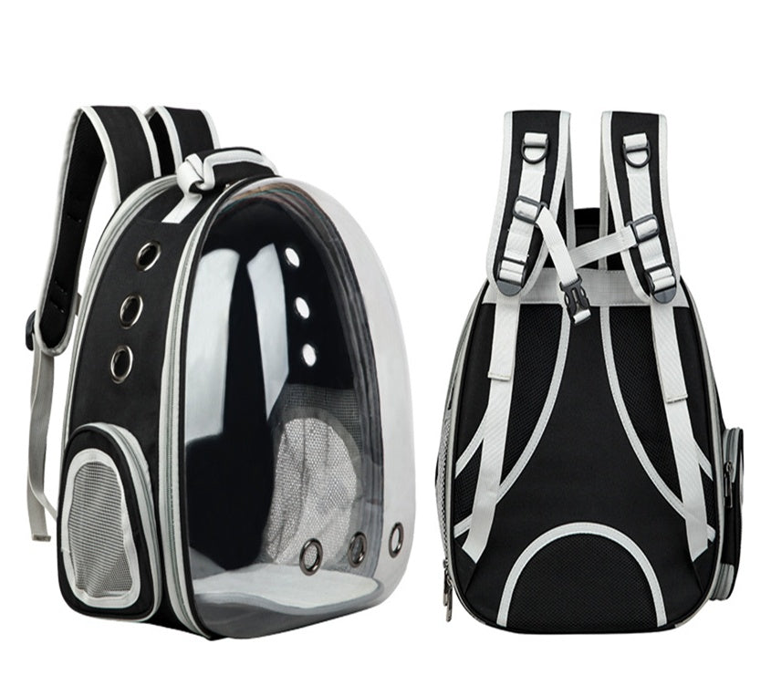 HKM-065683 Transparent Space Capsule Cat Backpack - Durable Oxford Material, Available in Multiple Colors