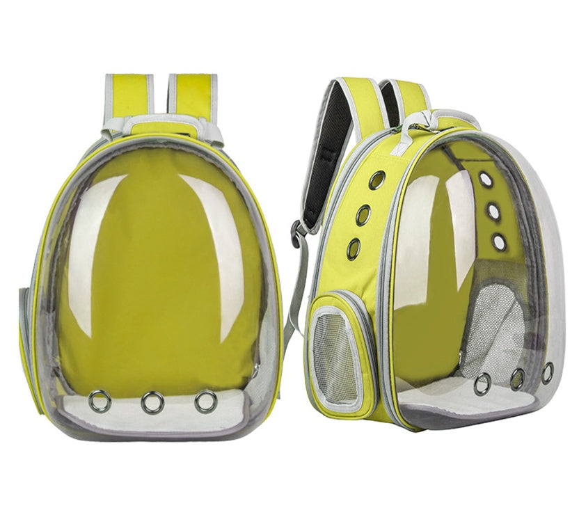 HKM-065683 Transparent Space Capsule Cat Backpack - Durable Oxford Material, Available in Multiple Colors