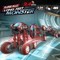 HKM-065747 Deformation Remote Control Stunt Car with LED Lights, Multi-Terrain, 1/26 Scale, 6-Channel Control
