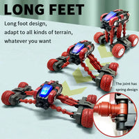 HKM-065747 Deformation Remote Control Stunt Car with LED Lights, Multi-Terrain, 1/26 Scale, 6-Channel Control