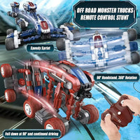 HKM-065747 Deformation Remote Control Stunt Car with LED Lights, Multi-Terrain, 1/26 Scale, 6-Channel Control