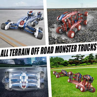 HKM-065747 Deformation Remote Control Stunt Car with LED Lights, Multi-Terrain, 1/26 Scale, 6-Channel Control