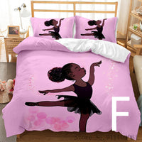 HKM-065811 African Girl Inspired Bedding Set for Kids - Duvet Cover and Pillowcase Options Available in Various Sizes