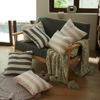 HKM-065811 Geometric Striped Linen Cotton Pillowcase - Fashionable and Simple, Multiple Sizes Available