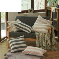 HKM-065811 Geometric Striped Linen Cotton Pillowcase - Fashionable and Simple, Multiple Sizes Available