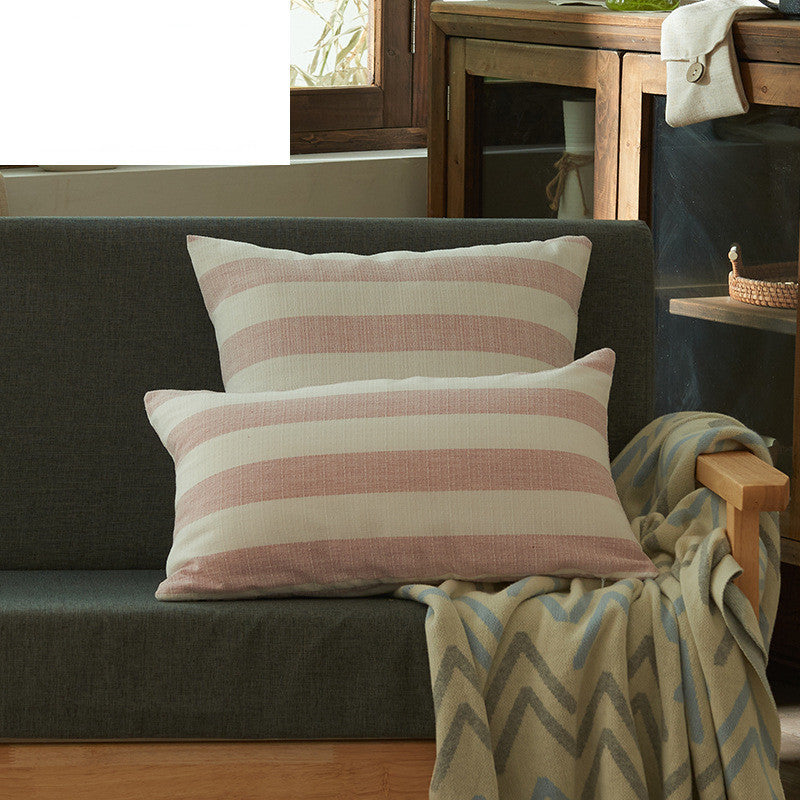 HKM-065811 Geometric Striped Linen Cotton Pillowcase - Fashionable and Simple, Multiple Sizes Available