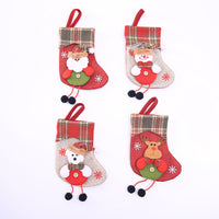 HKM-065939 Christmas Stocking Gift Bag with Plaid and Sequin Designs - Various Styles Available