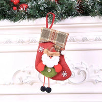 HKM-065939 Christmas Stocking Gift Bag with Plaid and Sequin Designs - Various Styles Available