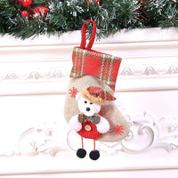 HKM-065939 Christmas Stocking Gift Bag with Plaid and Sequin Designs - Various Styles Available