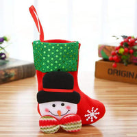 HKM-065939 Christmas Stocking Gift Bag with Plaid and Sequin Designs - Various Styles Available
