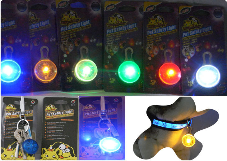 HKM-066003 LED Pet Collar Light - Clip-On Night Safety Pendant for Dogs and Cats, Weather-Resistant with Multiple Flash Modes