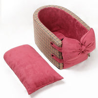 HKM-066131 Car Central Control Front Seat Pet Bed in Caramel Mocha, Milkshake Rice, Bordeaux Red, Classic Black - Soft Cloth Design