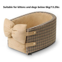 HKM-066131 Car Central Control Front Seat Pet Bed in Caramel Mocha, Milkshake Rice, Bordeaux Red, Classic Black - Soft Cloth Design
