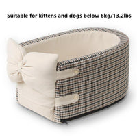 HKM-066131 Car Central Control Front Seat Pet Bed in Caramel Mocha, Milkshake Rice, Bordeaux Red, Classic Black - Soft Cloth Design