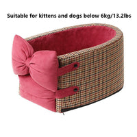 HKM-066131 Car Central Control Front Seat Pet Bed in Caramel Mocha, Milkshake Rice, Bordeaux Red, Classic Black - Soft Cloth Design