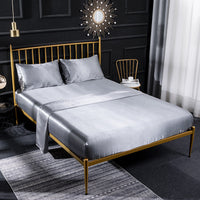 HKM-066259 Silk Satin Bed Sheet Set with Pillowcases - 4 Piece Bedding Collection in Multiple Sizes