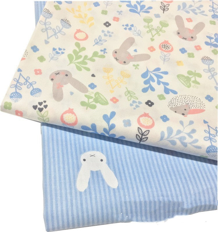 HKM-066323 Cotton Twill Cartoon Rabbit Fabric for Bedding, Clothing, Curtains, and More - 160cm Width, 100% Cotton
