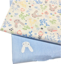 HKM-066323 Cotton Twill Cartoon Rabbit Fabric for Bedding, Clothing, Curtains, and More - 160cm Width, 100% Cotton