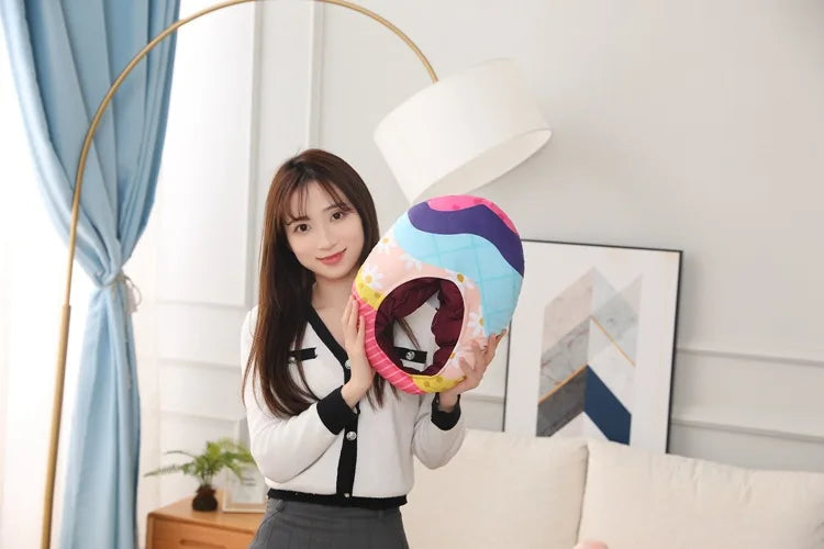 KTX-066323 Easter Egg Head Hat for Kids and Adults, Cute Cartoon Plush Toy Winter Accessory