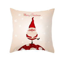 HKM-066323 Minimalist Christmas Printing Peach Skin Velvet Sofa Cushion Pillow Cover