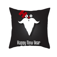 HKM-066323 Minimalist Christmas Printing Peach Skin Velvet Sofa Cushion Pillow Cover