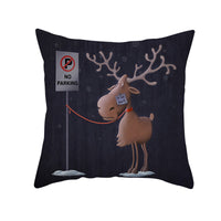 HKM-066323 Minimalist Christmas Printing Peach Skin Velvet Sofa Cushion Pillow Cover