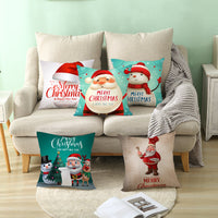HKM-066323 Minimalist Christmas Printing Peach Skin Velvet Sofa Cushion Pillow Cover
