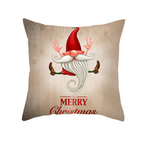 HKM-066323 Minimalist Christmas Printing Peach Skin Velvet Sofa Cushion Pillow Cover
