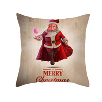HKM-066323 Minimalist Christmas Printing Peach Skin Velvet Sofa Cushion Pillow Cover