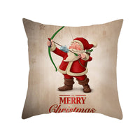 HKM-066323 Minimalist Christmas Printing Peach Skin Velvet Sofa Cushion Pillow Cover